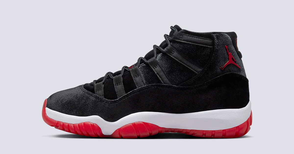 Der Air Jordan 11 "Bred Velvet" bringt edlen Samtlook ins Spiel